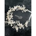 thumbnail image 2 of ILENE - SILVER FLOWERS AND LEAVES WITH CRYSTAL SPRAYS HAIR CIRCLET, 2 of 3