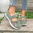 thumbnail image 2 of HAOTAGS Women's Plus Size Mesh Flats – Soft Sole Breathable Embroidered Summer Casual Shoes f Green Size 9, 2 of 7