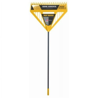 True Temper 2704000 Dual Tine Poly Head Steel Handle 26" Yellow Color Leaf Rake