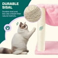 thumbnail image 4 of Einfach 14" Cat Tree Plush Hammock Tower with Sisal Scratch Post & Toy Ball for Indoor Kittens, Pink, 4 of 9