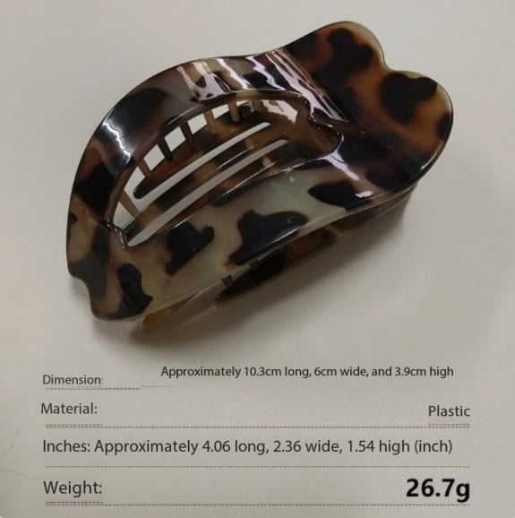 Set of 4 Abalone-Shaped Shark Clips - Strong Grip for Thick Hair, Elegant Design for Everyday Use