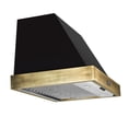 thumbnail image 3 of Forno Vittorio 36-Inch Wall Mount Range Hood, Black with Antique Brass Trim, 424 CFM Airflow, Dishwasher-Safe Baffle Filters, Remote Control, 3-Speed Fan, Bright LED Lighting., 3 of 5
