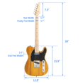 thumbnail image 2 of Right-Handed GTL Electric Guitar with S-S Pickup, Maple Fingerboard, Lightweight Basswood Body, 6 Strings, Yellow, 2 of 7