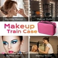 thumbnail image 4 of Byootique 13" Makeup Train Case Cosmetic Organized Bag Travel Makeup Bag, Hot Pink, 4 of 11