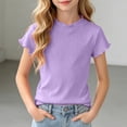 thumbnail image 2 of PEASKJP Toddler Girls Short Sleeve Shirts Girls Tops Short Sleeve Girls T Shirt Graphic Casual Fashion Tee Shirts T Shirt Halloween Shirts (Purple,7-8 Years), 2 of 7