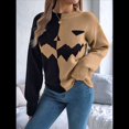 thumbnail image 4 of Suéteres de Halloween para Mujer, Divertidos Jerseys de Punto de Larga, Lindas Camisetas de Cuello Redondo con Fantasmas, Conjuntos de Otoño. Caqui M, 4 of 10