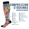 thumbnail image 2 of FORMRS Womens Knee High Socks Casual Long Thick Travel Daily Wear, 1 Pair, Art Map, 2 of 6