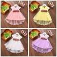 thumbnail image 5 of GYRATEDREAM Toddler Girls Princess Dress Lace Floral Print Dress Crew Neck Tutu Tulle Skirt Summer Dresses for 18M, 5 of 6