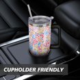 thumbnail image 7 of Colorful Flowers 40 OZ Tumbler Cup with Lid and Straw for Water Iced Tea Coffee Smoothie and More, 7 of 7