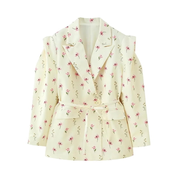 Blazer de mujer, elegante, informal, con cintura ceñida y hombros anchos, chaqueta de traje, top de poliéster para mujer