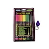 Blacklight Reactive Electric Neon Permanent Fabric Markers 5 Pack with DirectGlow Keychain Flashlight