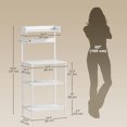 thumbnail image 3 of HOMCOM Kitchen Bakers Rack with Power Outlet, Distressed White, 3 of 10