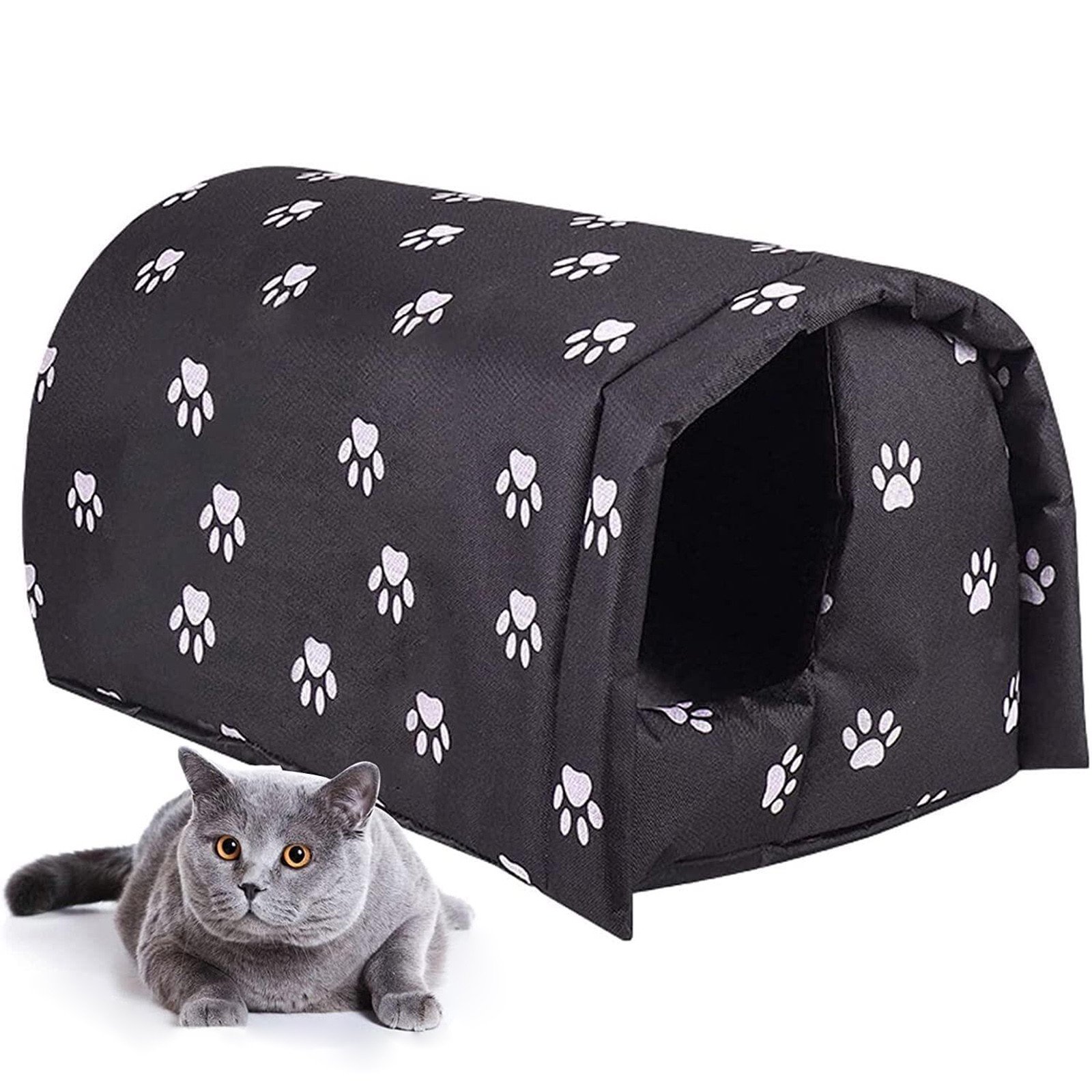 Cat Houses for Outdoor Cats, Outdoor Cat Houses for Feral Cats,  Weatherproof Waterproof Rainproof Foldable Thicken Cats Dogs Tent Shelter  Home Keep Warm Outdoor Cat Shelter for Winter (Black-L) - Walmart.com
