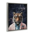 thumbnail image 4 of Stupell Industries Trendy Tiger on Abstract Animals Painting Gray Floater Framed Canvas Art Print Wall Art, 25 x 31, 4 of 10