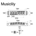 thumbnail image 2 of Musiclily Basic 51.5mm(2-1/32 inch) Roller Locking Tune-o-matic Guitar Bridge Tunematic Saddle for LP Style Electric Guitar, Gold, 2 of 5