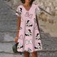 thumbnail image 3 of Vestido holgado con escote en V hasta la rodilla estilo vintage de Disney, Minnie y Mickey Mouse, elegante vestido de verano 2024 con estampado floral para mujer, 3 of 5