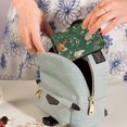 thumbnail image 5 of PU Leather Zipper Card Case Credit Card Holder Small Wallets Chickens and Flowers Pattern, 5 of 7