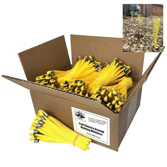 Trail Chasers Yellow Marking Whiskers, 6 Inch, 250 Count for Survey, Construction, Landscaping & Trail Markers