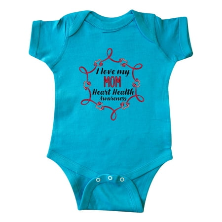 

Inktastic I Love My Mom Heart Health Awareness Gift Baby Boy or Baby Girl Bodysuit