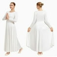 thumbnail image 2 of Women's Long Sleeve Praise Dance Dress Loose Fit Full Length Liturgical Lyrical Dancewear Worship Costume, 2 of 4