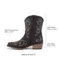 thumbnail image 3 of DREAM PAIRS Women's Western Boots Square Toe Chunky Heel Zipper Embroidered Ankle Boots, 3 of 9