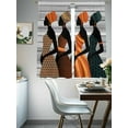 thumbnail image 4 of Black Female Sheer Curtains 63 Inch Length 2 Panels Set for Living Room/Bedroom, African Women Geometric Abstract Art Semi Curtain Sheers Drapes Rod Pocket Curtains Window Treatment Set 52''x63''x2, 4 of 7