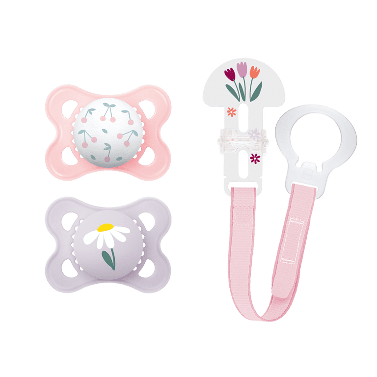 MAM I Love Mommy Pacifier, 0-6 Months, 2 Pack with Clip photo 1