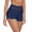Navy Blue, variant on Cutout Lace Women's Swim Board Shorts Boyshorts Waistband Swimsuit Bottom High-Waist Swimming Panty Tummy Control Bathing Suit