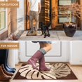 thumbnail image 2 of Tapis de Porte Intérieur, Tapis de Porte d'Entrée Extérieur, Absorbant Antidérapant, Lavable en Machine, Profil Bas, Imperméable (Feuille Marron), 2 of 6