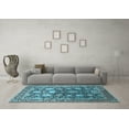 thumbnail image 3 of Ahgly Company Indoor Square Oriental Light Blue Industrial Area Rugs, 3' Square, 3 of 4