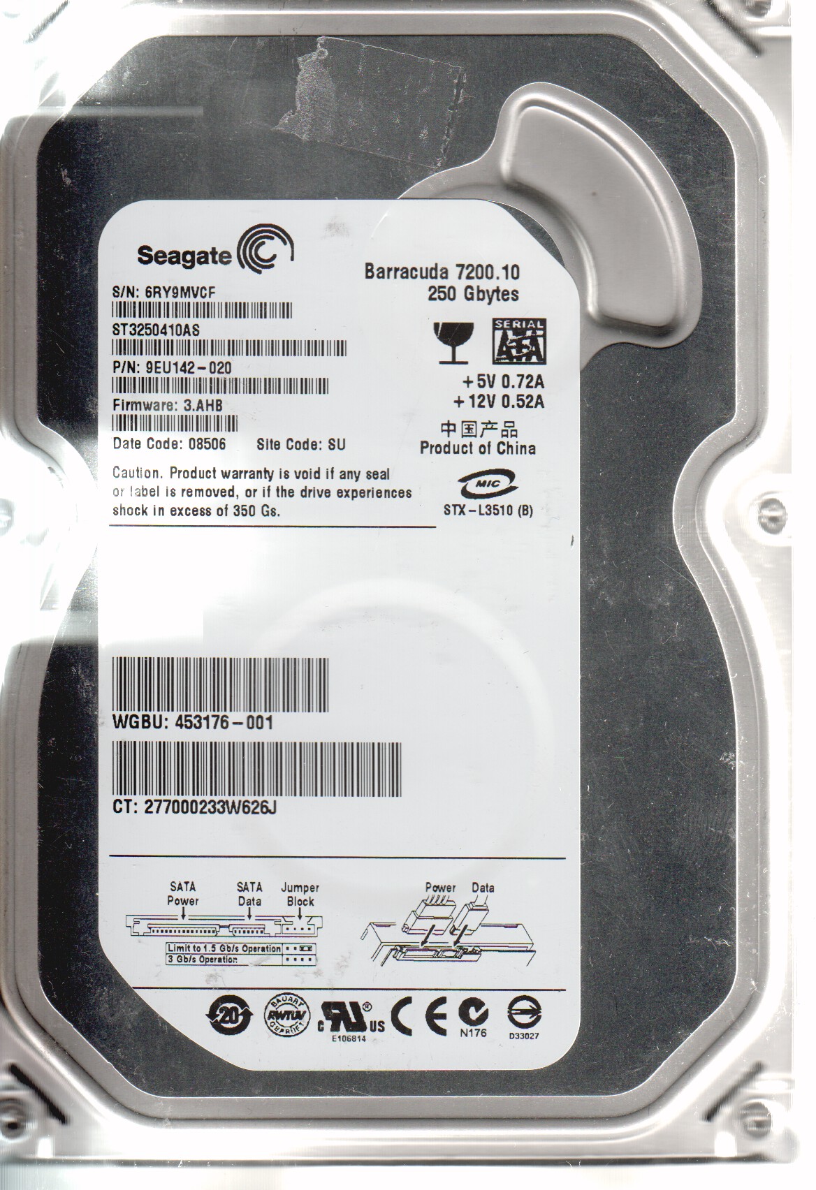 HDD Seagate FireCuda 2TB ST2000LX001 2.5インチ SATA 82時間 Seagate