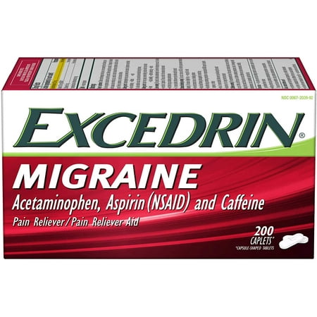 Excedrin Migraine Relief Caplets to Alleviate Migraine Symptoms - 200 Count