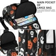 thumbnail image 4 of Sling Backpack,Black Halloween Pumpkin Faces Crossbody Bag with Water Bottle Holder,Waterproof Sling Bag for Men/Women with Chest Phone Holder for Hiking,Travel, 4 of 6