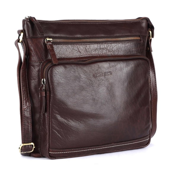 Bolso bandolera LEDERBUCK Olga Large de piel suave marrón