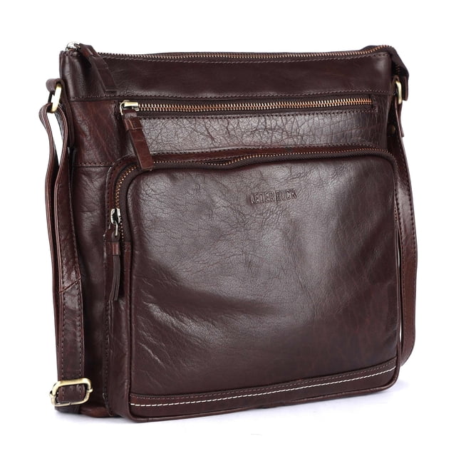 Bolso bandolera LEDERBUCK Olga Large de piel suave marrón
