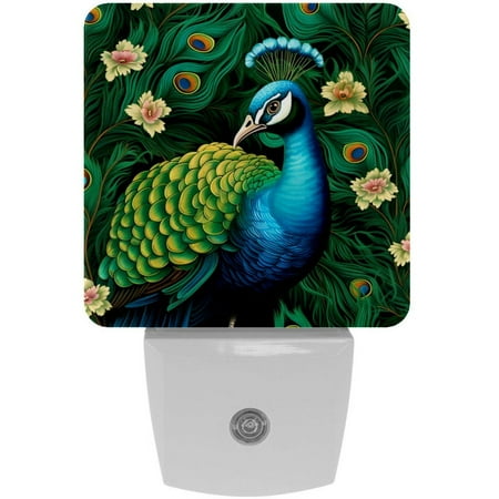 

Peacock Square LED Night Lights - Small Portable and Energy-Efficient Illumination Solution for Any Room - Ideal for Nightstands Bedrooms and Dorms