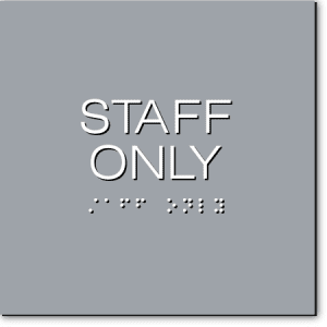 3 Units Employees ONLY Sign Gray/White 