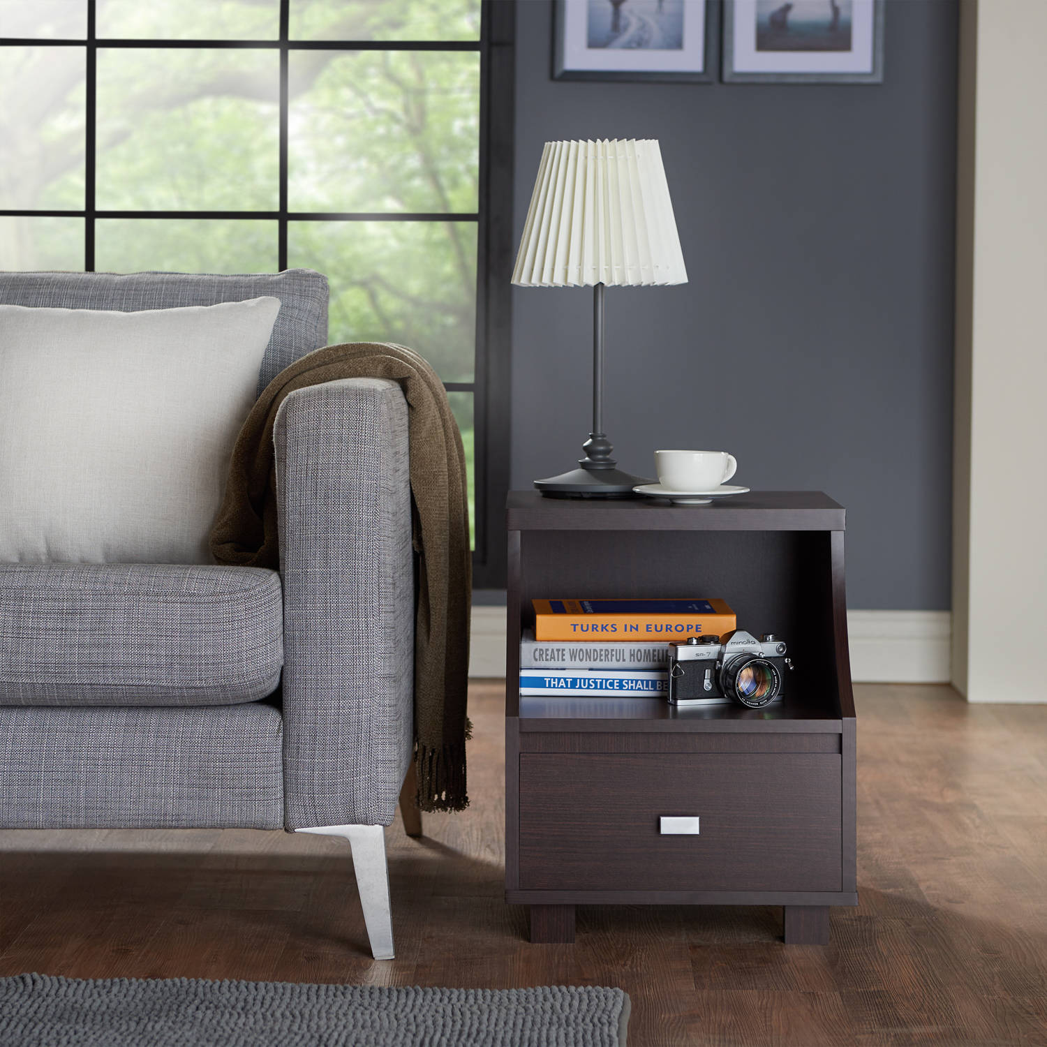 Furniture of America Patton End Table, Walnut