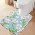 thumbnail image 2 of Yayeee Bath Rug for Bathroom Floor Non Slip Rectangle Fluffy Soft Absorbent Mat, 16"x24", Blue Floral, 2 of 7