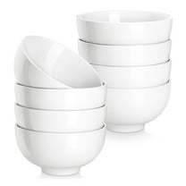 MALACASA, Series Regular, 300ml Porcelain Bowl Sets, Cereal Bowl/Soup Bowl/Dessert Bowl/Serving Bowl (11.6 * 11.6 * 6CM), White, Set of 8