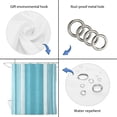 thumbnail image 6 of 60x72 Inch Shower Curtains for Bathroom, Vintage Cyan Blue Striped Fabric Bath Curtain Decor, Farmhouse Modern Stripes Boho Waterproof Restroom Curtains Shower Set Accessories with 12 Hooks 60 Inch, 6 of 6