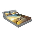 thumbnail image 2 of Ambesonne Colorful Fitted Sheet & Pillow Sham Set, Exotic Beach Sunset, Full, Multicolor, 2 of 2