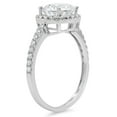 thumbnail image 4 of 1.85 ct Round Cut Genuine Cultured Diamond VS1-VS2 I-J 18K White Gold Halo Promise Wedding Statement Engagement Designer Ring W/ Crystal side stones size 4, 4 of 6