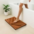 thumbnail image 2 of Teak Wood Bath Mat for Bathroom - (24.4" x 16.5") Non Slip Wooden Shower Mat Floor Sturdy Mats for Outside Inside Shower Luxury Spa Home or Outdoor, 2 of 7