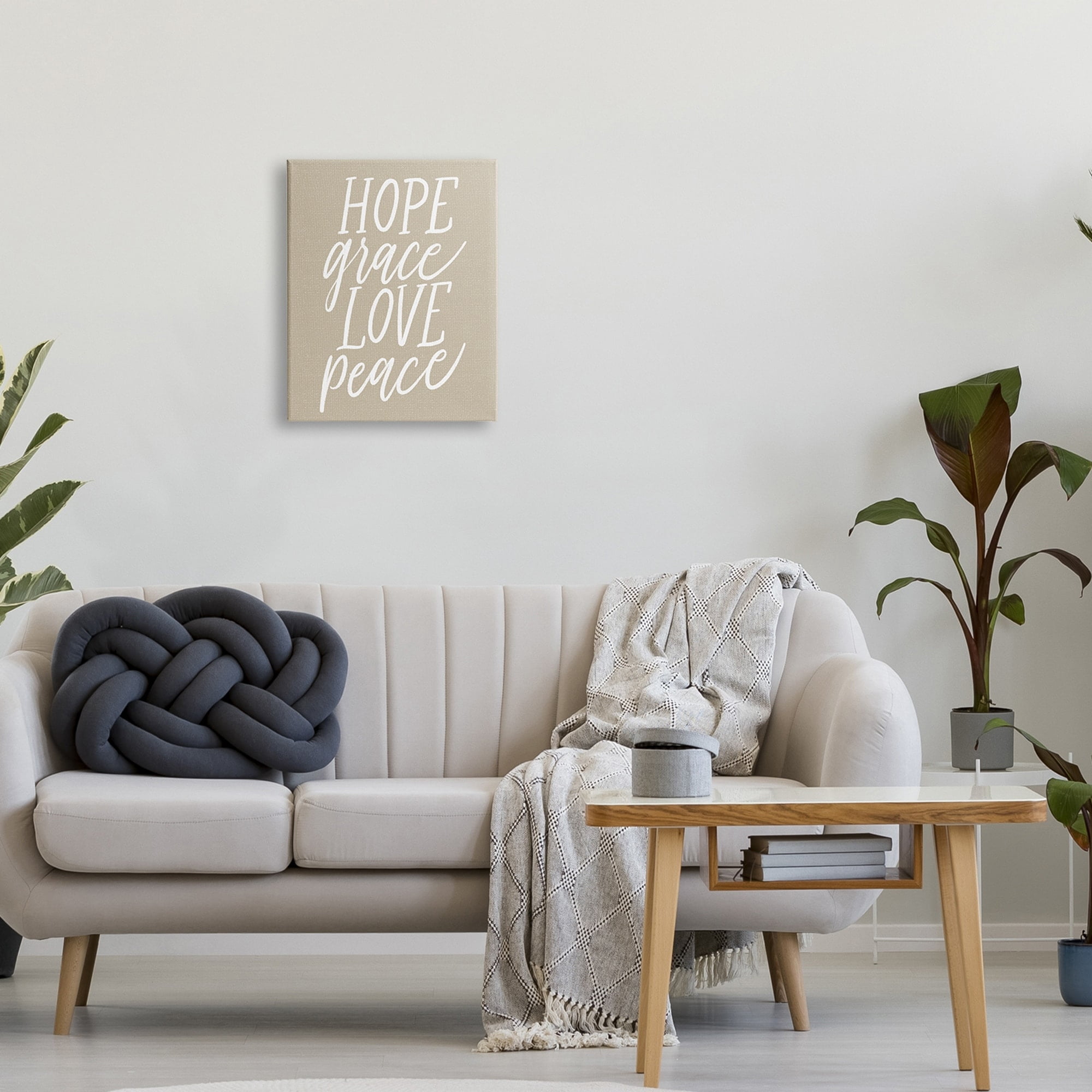 Stupell Industries Hope Grace Love Peace Grainy Patterned Sign,24 x 30, Design by Doodles.Ink.