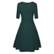 thumbnail image 3 of Vestido De Cuello Redondo Para Mujer, Vestido De Línea A Ajustado Con Dobladillo Fluido De Color Puro Para Vacaciones Para Dama Para Citas Octpeak Verde S, 3 of 6