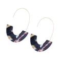 thumbnail image 3 of Pendientes en forma de U Sonducket con estampado de leopardo colgante universal Morado oscuro, 3 of 6