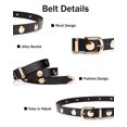 thumbnail image 4 of Punplita Women's Studded PU Leather Belt for Jeans and Pants, Black, 4 of 7