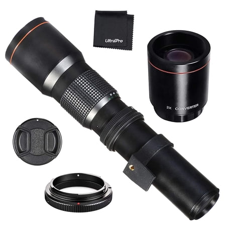 Hi-Resolution 500mm/1000mm Manual Telephoto Reflex Lens for Nikon D5, D4s, D4, D3x, Df, D810, D800, D750, D610, D500, D7500, D7200, D7100, D5600, D5500, D5300, D5200, D3400, D3300 Cameras