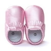 Baby Soft Sole Crib Suede/Leather Shoes Infant Boy Girl Toddler Moccasin Pink 0-6M